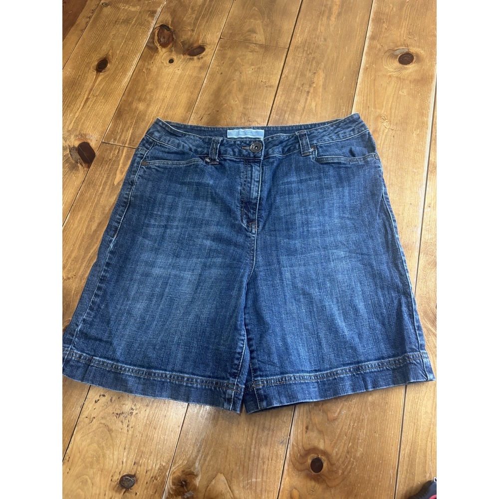 Dexter Hayes Women's Blue Denim Classic Fit Bermuda Shorts Size 12 Stretch
